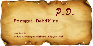 Pozsgai Debóra névjegykártya